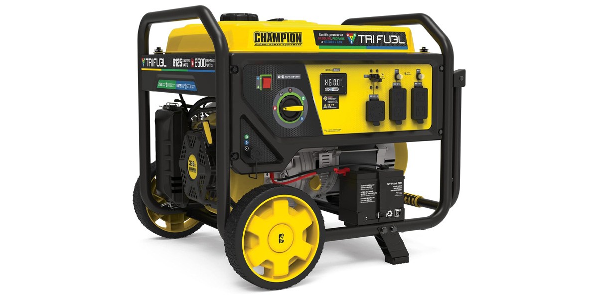 Champion Power Equipment 8,125-Watt Electric Start Tri-fuel Portable Generator with CO Shield