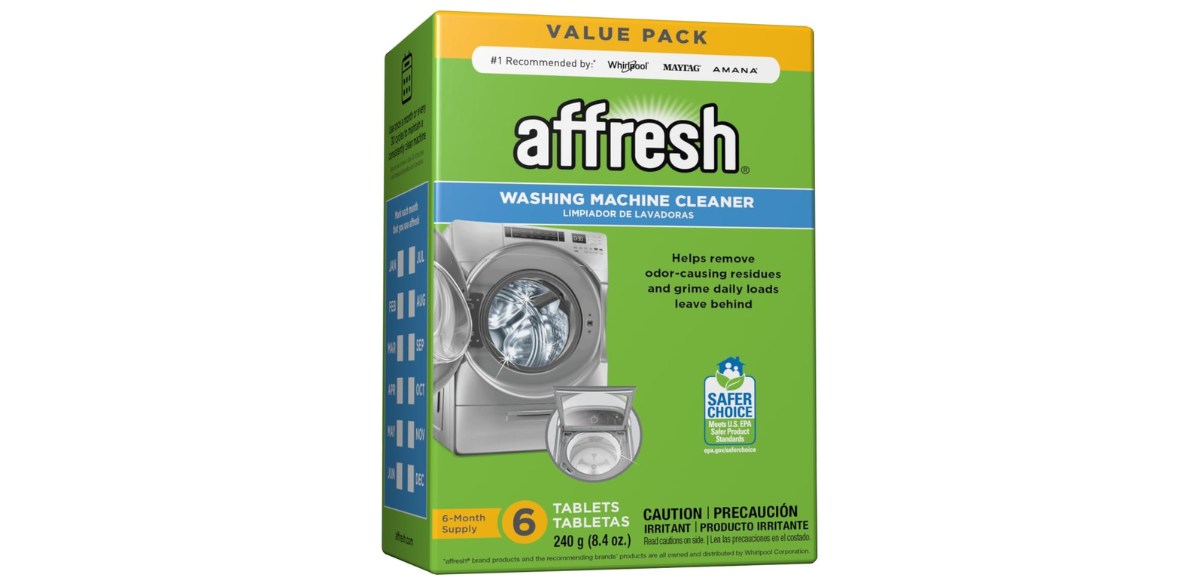 Affresh washing machine cleaner on white background Affresh washing machine cleaner on white background