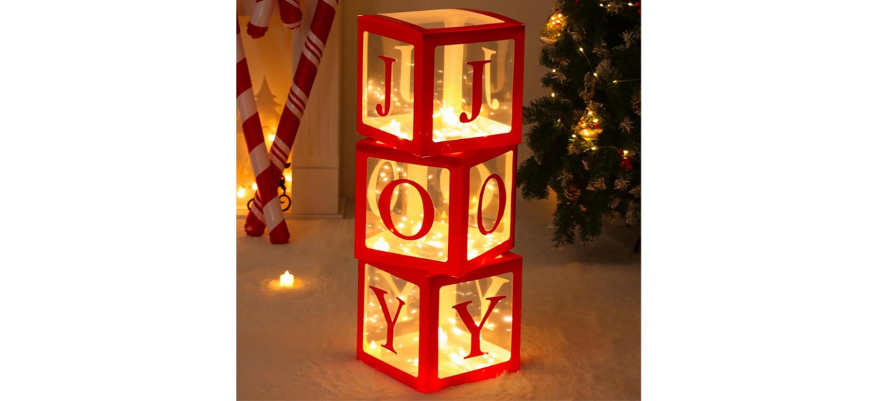 Best Christmas Decorations Large Red Transparent Joy Box Best Christmas Decorations Large Red Transparent Joy Box