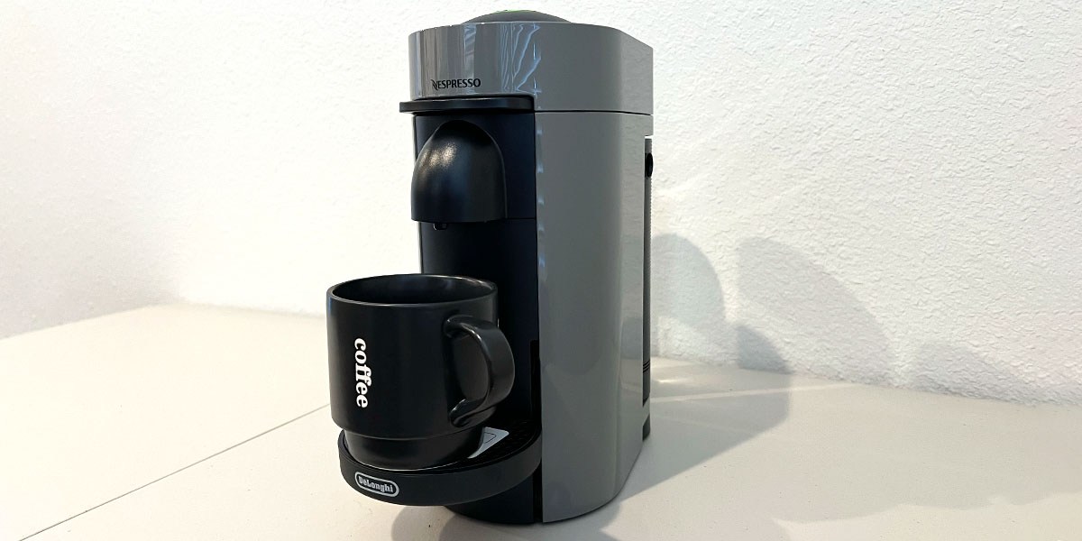 DeLonghi Nespresso Vertuo Plus Coffee and Espresso Machine on countertop