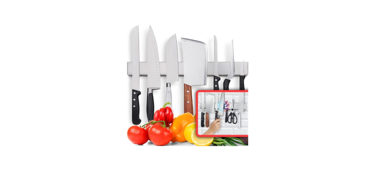 HMmagnets Premium 17-Inch Stainless Steel Magnetic Knife Holder