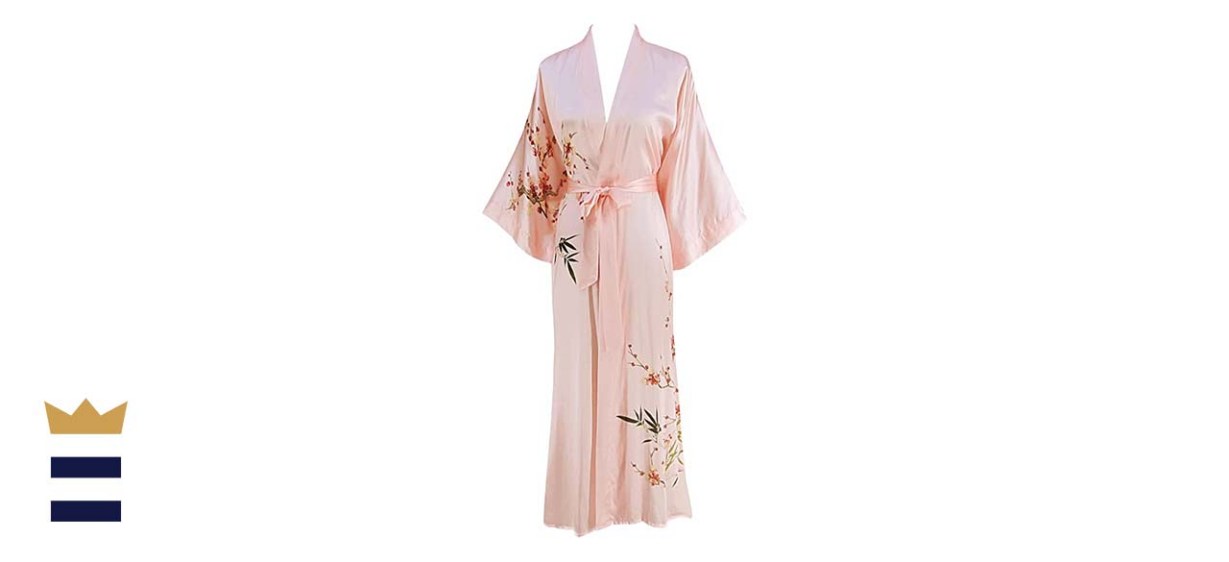 Ledamon Women's 100% Silk Kimono Long Robe