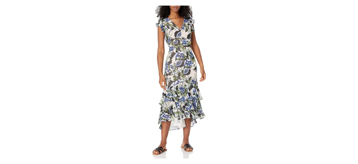 Tommy Hilfiger Chiffon Floral Flutter-Sleeve Dress Tommy Hilfiger Chiffon Floral Flutter-Sleeve Dress