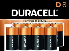 Duracell CopperTop D Alkaline Batteries with Recloseable Package: 8-Pack