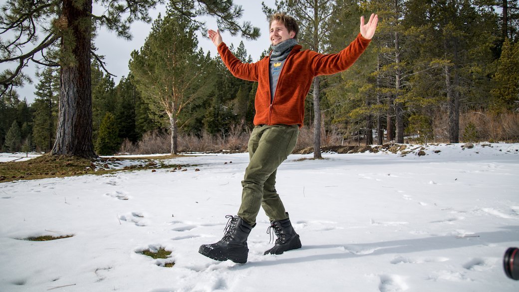 wearing timbs in snow
