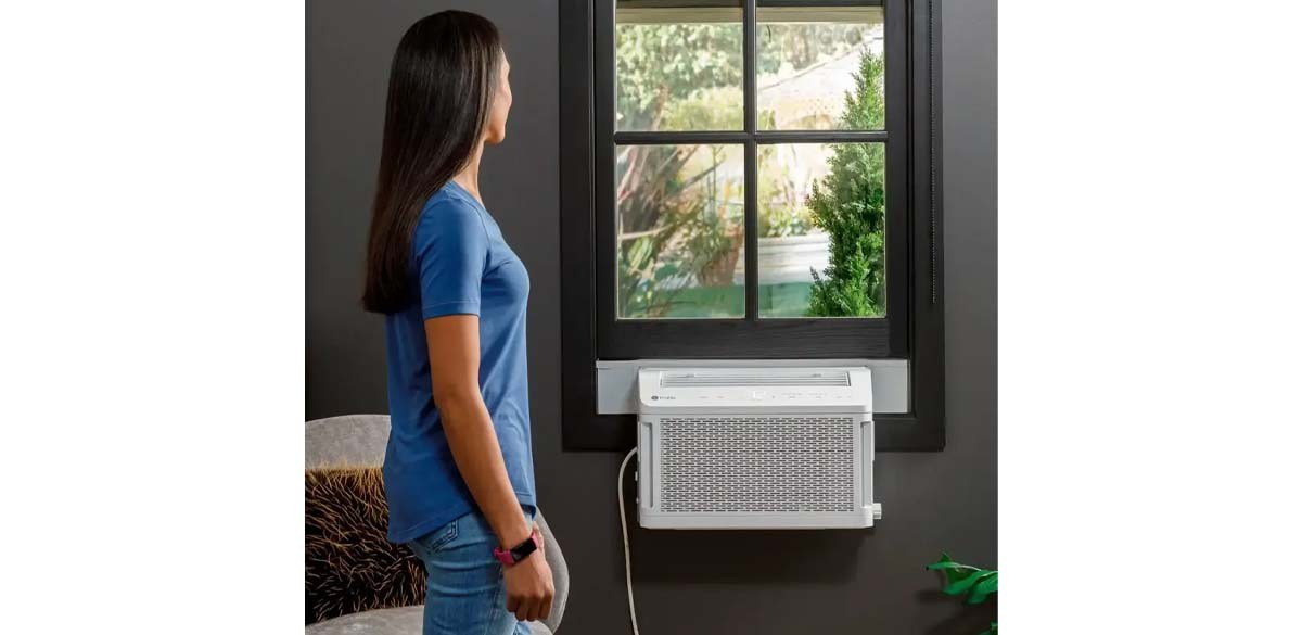 GE Profile - ClearView 350 Sq. Ft. 8,300 BTU Smart Ultra Quiet Window Air Conditioner