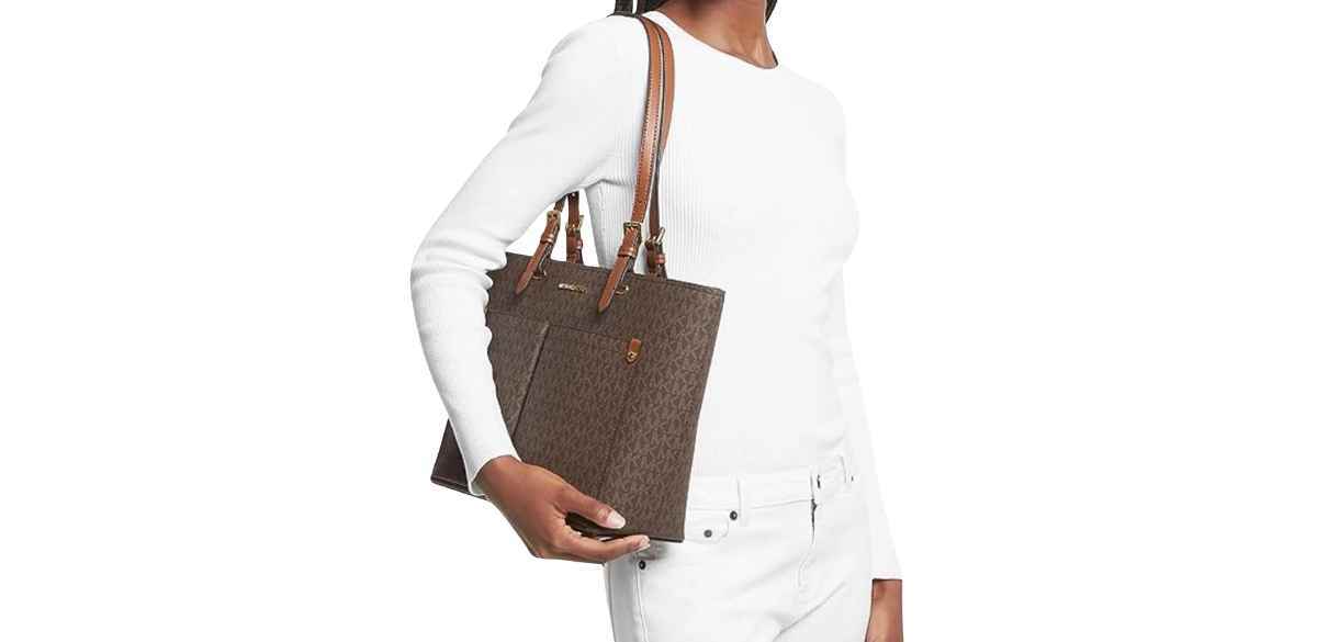 Michael Kors Womens Jet Set Travel Medium Double Pocket Tote