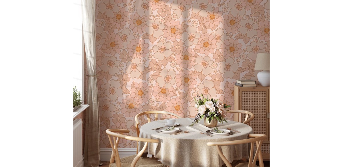 Red Barrel  Retro Flower Peel and Stick Wallpaper