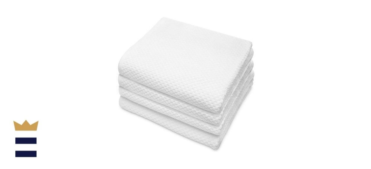 Cotton Craft Euro Spa Set of Four Waffle Weave Bath Towels