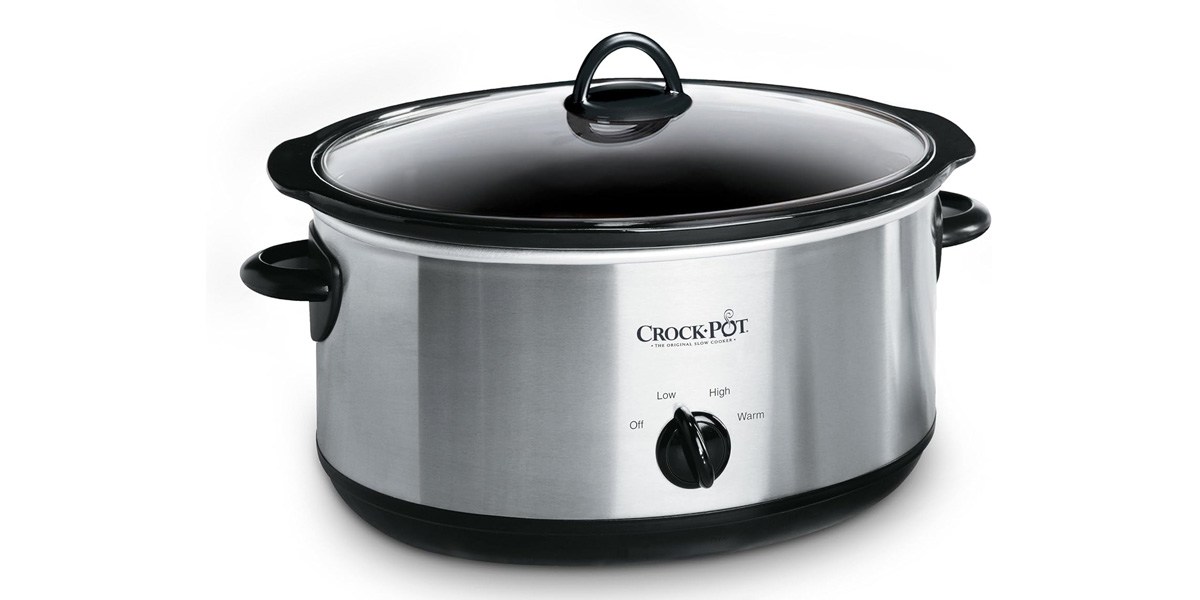 Crock-Pot 7-Quart Oval Manual Slow Cooker, Stainless Steel