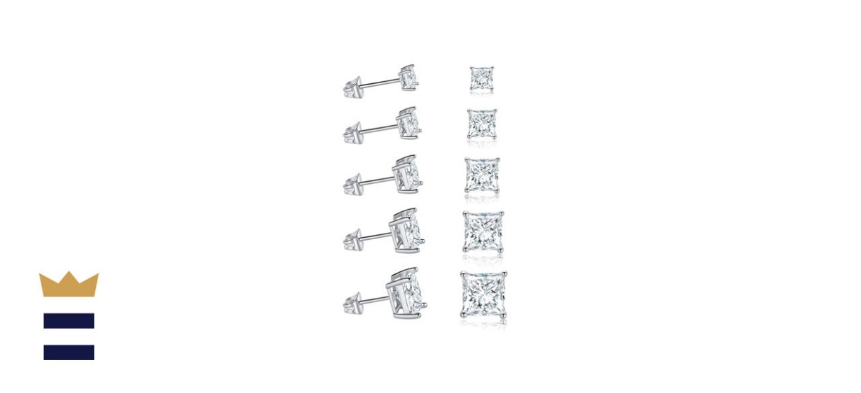 Gemsme 18K White Gold Stud Earrings