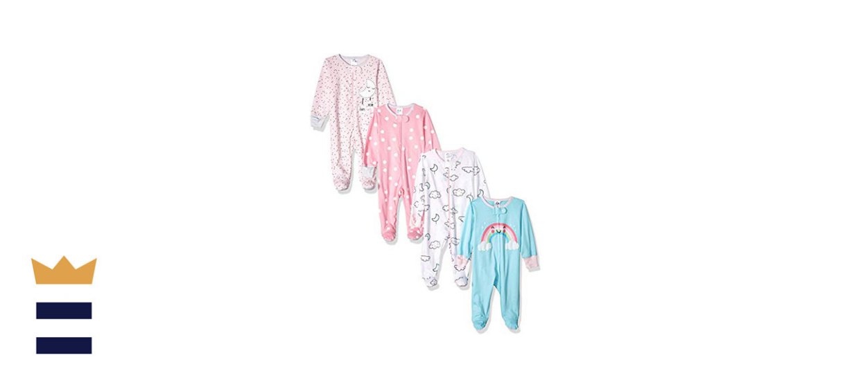Gerber Baby-Girls 4-Pack Sleep N Play Footie