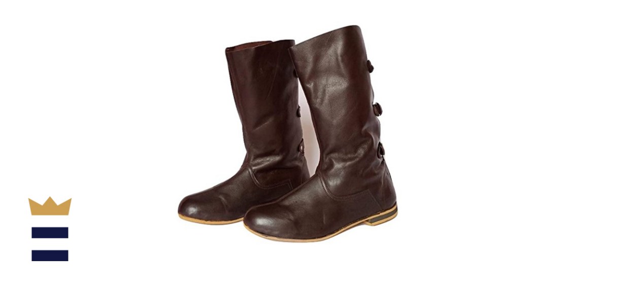 AnNafi Medieval Brown 3-Buckle Leather Boots