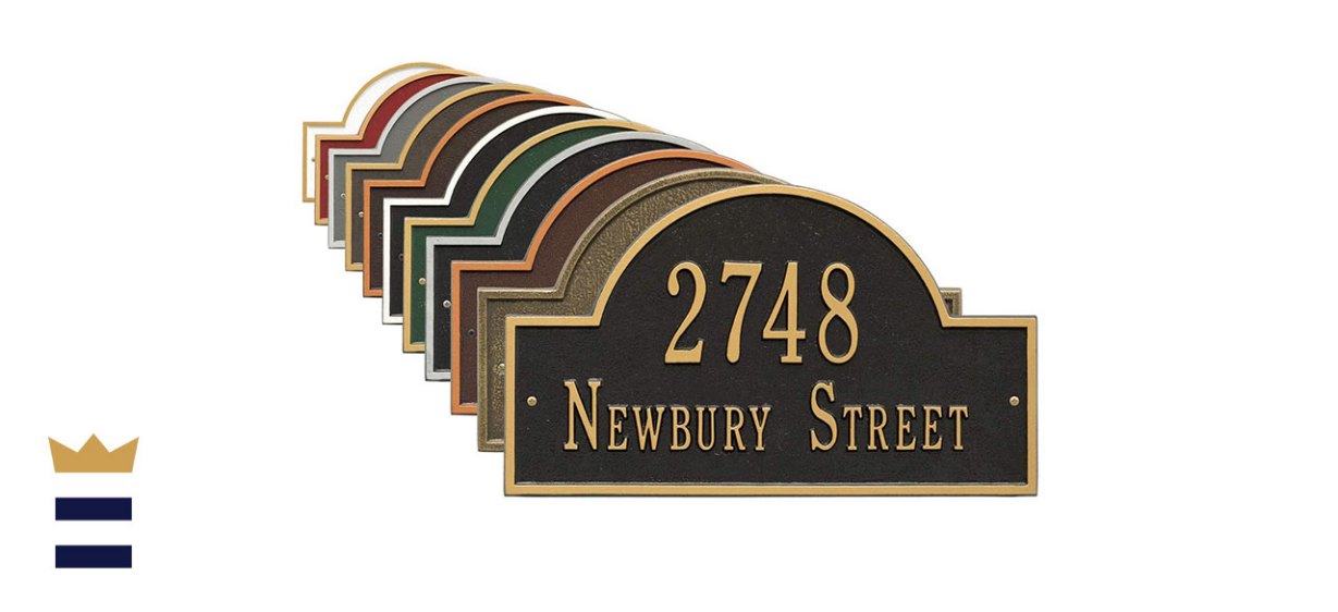 Personalized Cast Metal Address Plaque with Arch Top