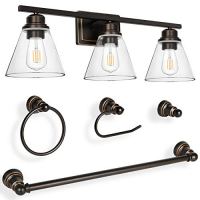 hykolity 3-Light Vanity Light Fixture,5-Piece Bathroom Set