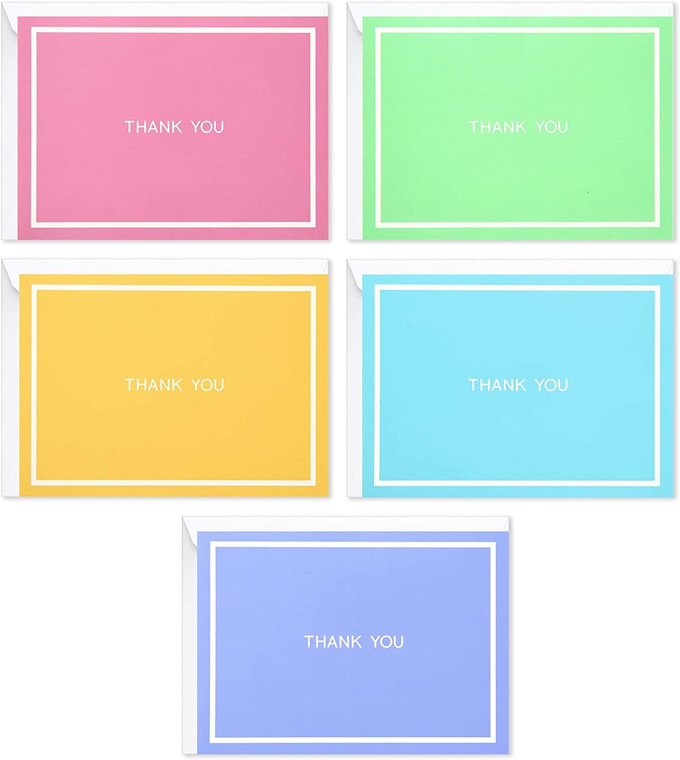 Hallmark Thank You Cards Assortment, Pastel Solids (50 Cards)