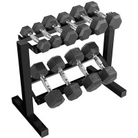 CAP Barbell 150-Pound Dumbbell Set with Rack
