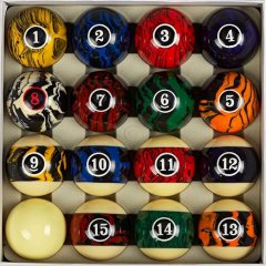 Collapsar Marble-Swirl Style Billiards Ball Set