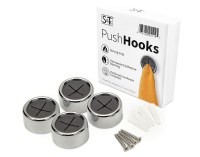 S&T Inc. Round Adhesive Push Towel Hooks for Kitchen