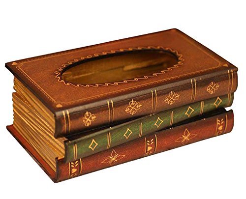 Tosnail Wooden Antique Book Tissue Holder Dispenser